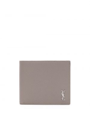 Kožená peněženka Saint Laurent šedá