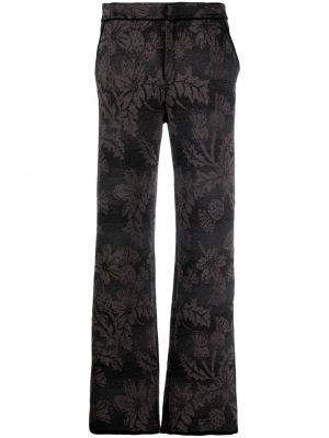 Pantaloni cu picior drept cu model floral din jacard Barrie