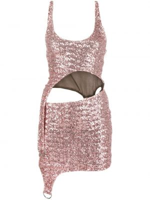 Асиметрична коктейлна рокля с пайети Ambush розово