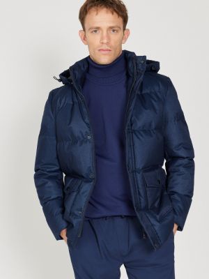 Priliehavý kabát s kapucňou Altinyildiz Classics modrá