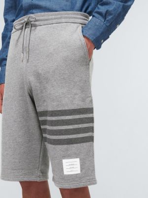 Bombažne bermuda kratke hlače Thom Browne siva