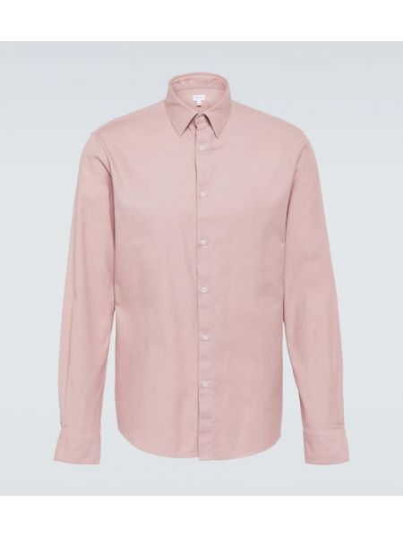 Βαμβακερό πουκάμισο Sunspel ροζ