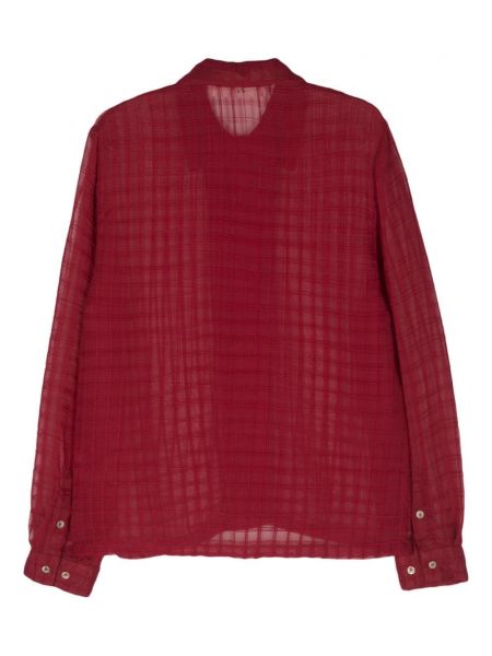 Chemise à carreaux transparente Séfr rouge