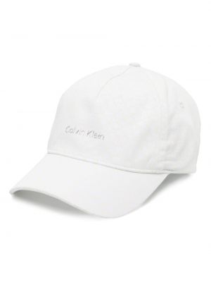 Haftowana czapka Calvin Klein biała