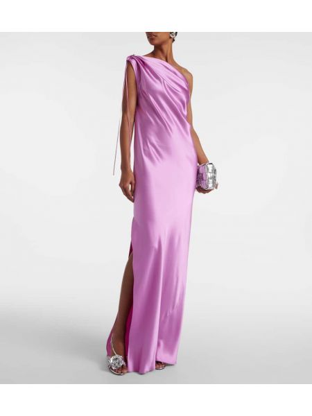 Копринена макси рокля Max Mara розово
