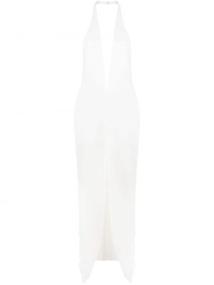 Вечерна рокля с v-образно деколте Mônot бяло