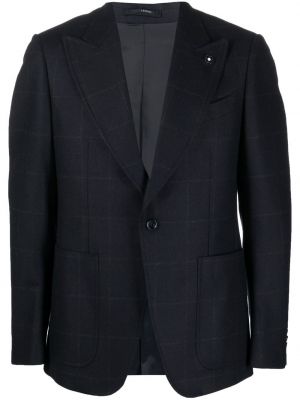 Sjekket lang blazer Lardini blå