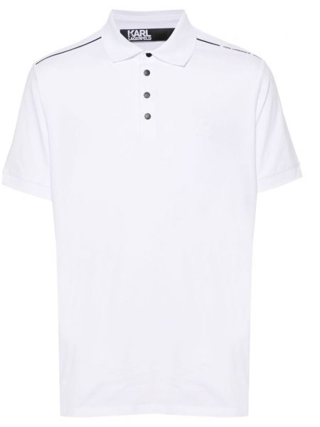 Polo majica s printom od jersey Karl Lagerfeld bijela