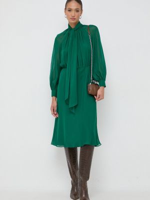 Hedvábné midi šaty Luisa Spagnoli zelené