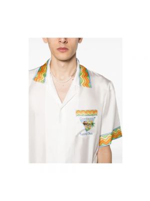 Camisa de seda con estampado Casablanca blanco