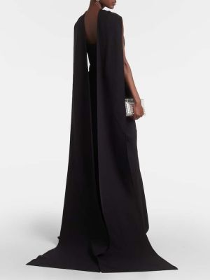 Krepové dlouhé šaty Safiyaa černé
