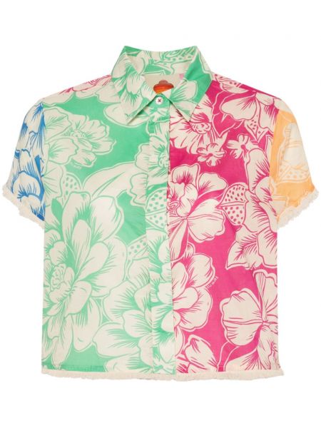 Pamučna košulja s cvjetnim printom s printom Farm Rio