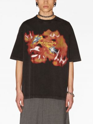 T-shirt en coton à imprimé à motifs abstraits Ambush noir