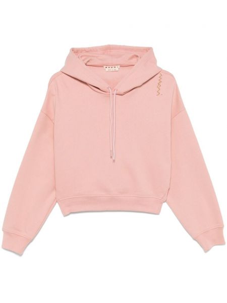 Işlemeli hoodie Marni pembe