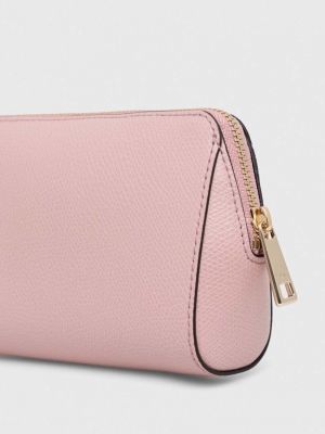 Kožna kozmetička torbica Furla ružičasta
