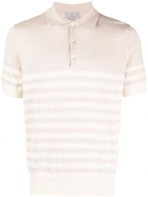 Плетена памучна поло тениска Canali бежово