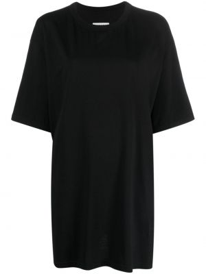 Bavlněné tričko s výšivkou Mm6 Maison Margiela černé