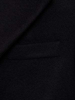 Palton de lână oversize Saint Laurent negru