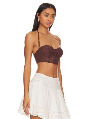 Reggiseno di pizzo Free People marrone