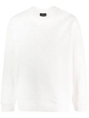 Sweatshirt med broderi Emporio Armani vit