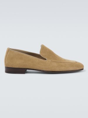 Pantofi loafer din piele de căprioară Manolo Blahnik bej