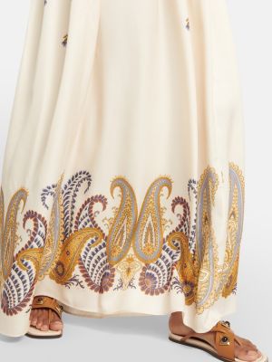Sukienka długa z wzorem paisley Etro biała