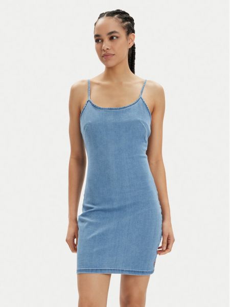 Testhezálló slim fit mini ruha Guess kék