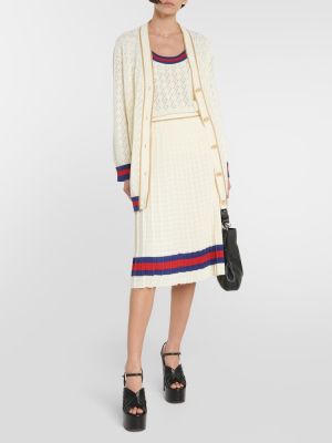 Plisovaná bavlnená midi sukňa Gucci