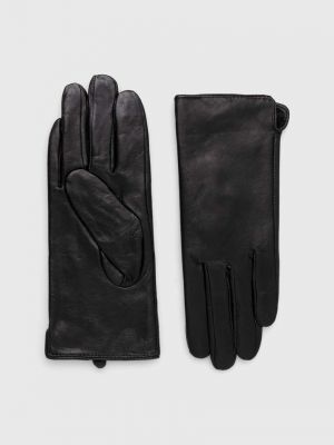 Rękawiczki skórzane Answear Lab czarne