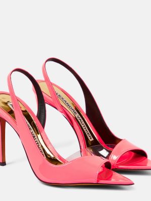 Kožne sandale od lakirane kože Alexandre Vauthier ružičasta