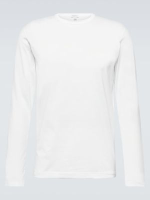 Βαμβακερή μπλούζα Sunspel λευκό