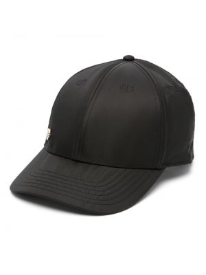 Haftowana czapka z daszkiem Twinset czarna