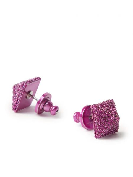 Kristallidega kõrvarõngad Valentino Garavani roosa