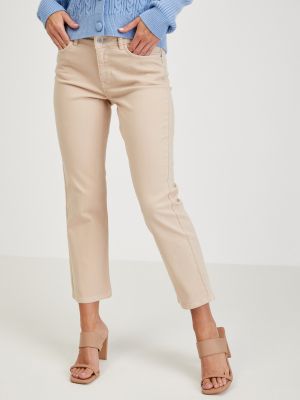 Priliehavé džínsy s rovným strihom Orsay béžová