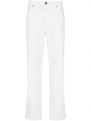 Haftowane proste jeansy Balmain białe