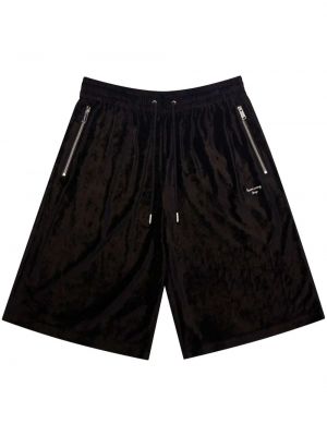Žametne kratke hlače iz rebrastega žameta Team Wang Design črna