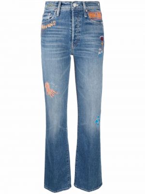 Прямые джинсы с вышивкой Mother