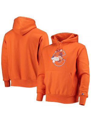Пуловер с капюшоном с принтом Champion оранжевый