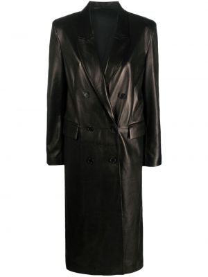 Kožený kabát Salvatore Santoro čierna