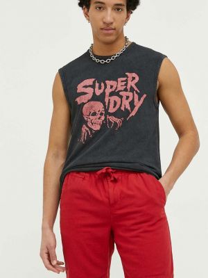 Ленени панталон Superdry червено