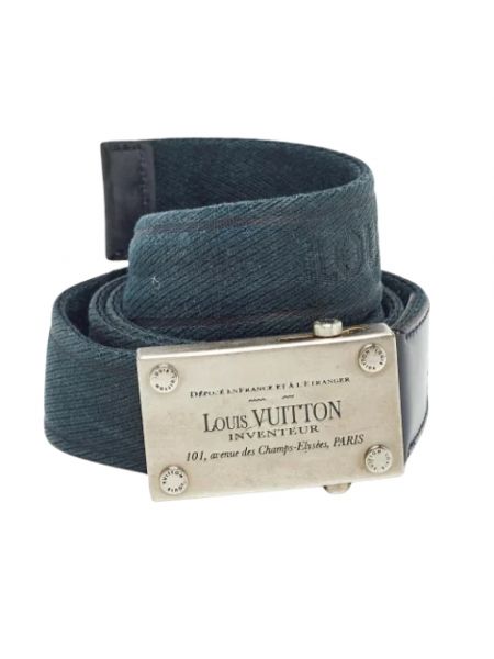 Pasek skórzany retro Louis Vuitton Vintage niebieski