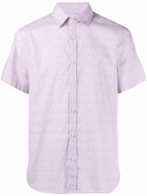 Camisa con botones manga corta Canali rosa