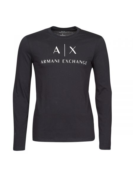 Tričko s dlouhým rukávem s dlouhými rukávy Armani Exchange modré