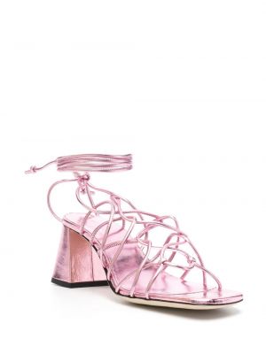 Dabīgās ādas sandales By Far rozā