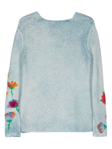 Květinový bavlněný svetr s potiskem Avant Toi