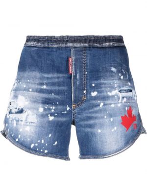 Rippet jeans-shorts Dsquared2 blå