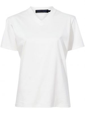 Βαμβακερή μπλούζα με λαιμόκοψη v Proenza Schouler λευκό
