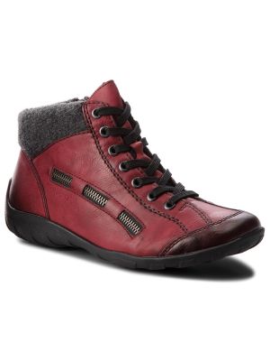 Členkové topánky Rieker červená