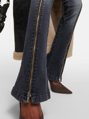 Straight fit džíny s nízkým pasem Blumarine šedé
