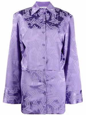 Vestido camisero con estampado con estampado geométrico The Attico violeta